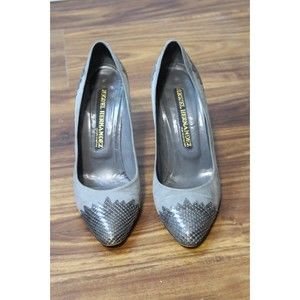 Vintage Gray Miguel Hernandez Suede Snakeskin Size 7